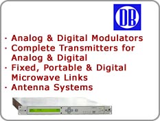 DB - Analog & Digital Modulators, Complete Transmitters for Analog & Digital, Fixed, Portable & Digital Microwave Links, Antenna Systems